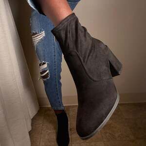 Black Faux Suede Booties
